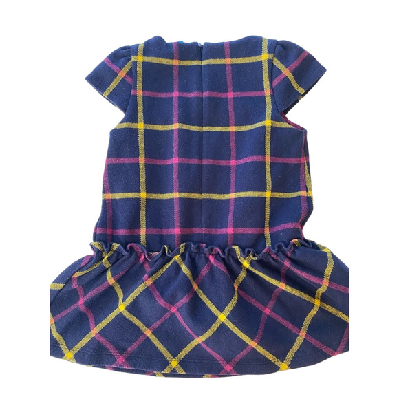 Les enphants tartan navy purple 2 year old party dress - Picture 2 of 5
